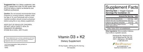 Vitamin D3 + K2